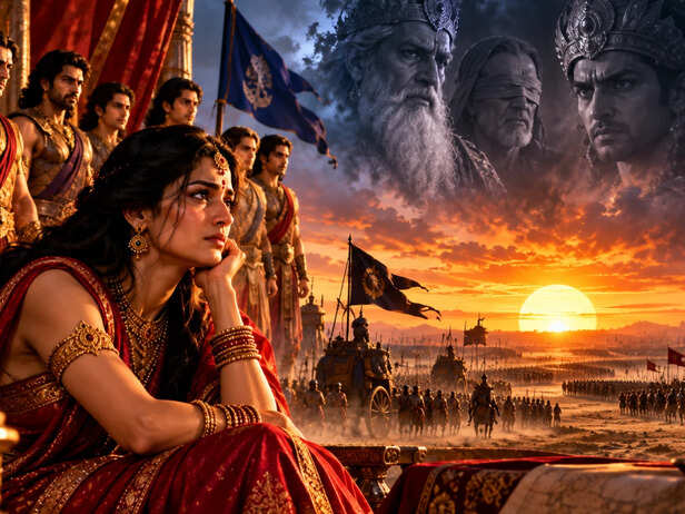 Draupadi Reflecting Before the Mahabharata War