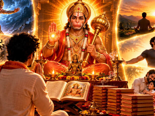 Hanuman Chalisa end by speaking about repeated recitation, freedom
