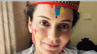 बीजेपी प्रत्याशी कंगना ने खेली होली