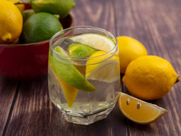 Lemon Water in a Glass