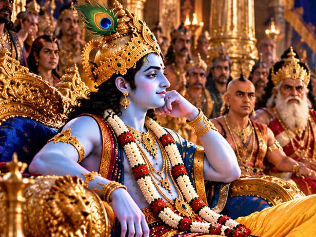 Krishna and Shishupala in the Royal Assembly