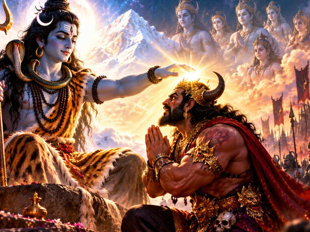 Demon Sindhu Receiving a Divine Boon