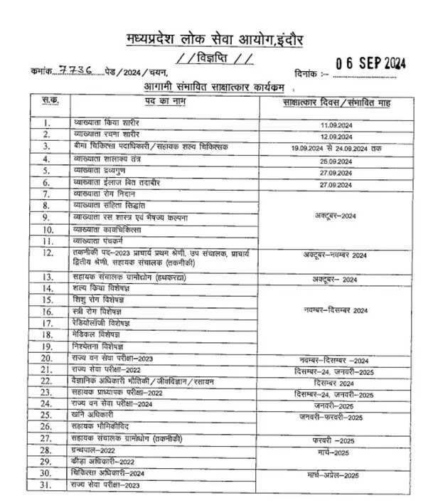 राज्य सेवा परीक्षाओं के इंटरव्यू 