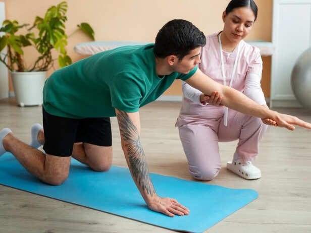 Stroke Patient Practising Guided Movement