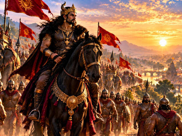 Dushana Leading His Army Towards Ujjain