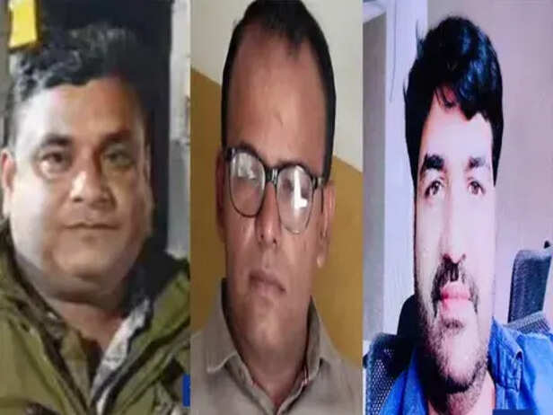 आरोपी अभिषेक भार्गव, राजकुमार सिंह और रितेश शर्मा। - Dainik Bhaskar