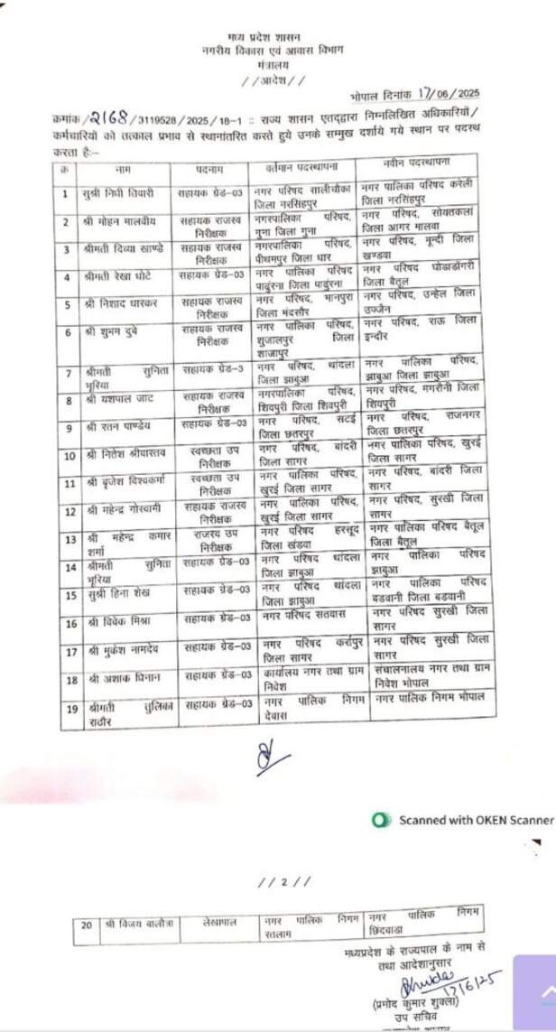 TRANSFER LIST