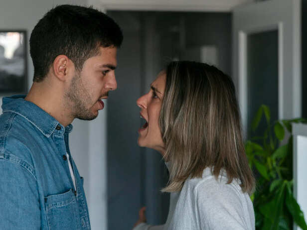 Husband and wife fight