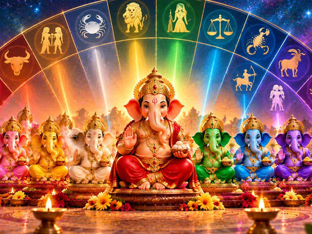 Red and Cream Ganpati Idols