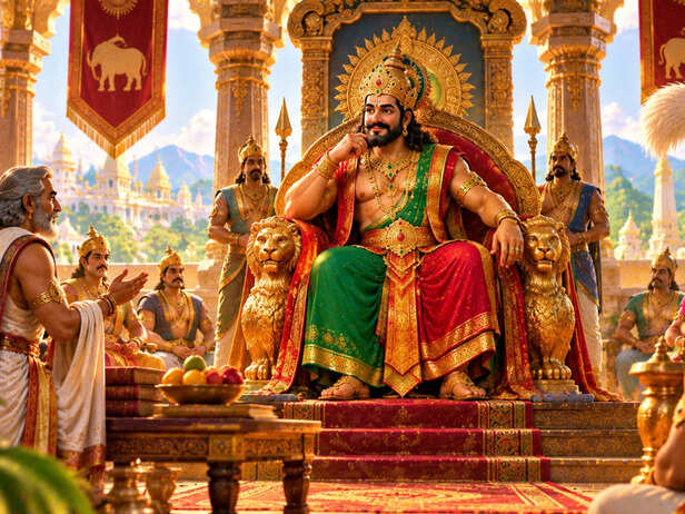 King Mahabali in His Royal Court