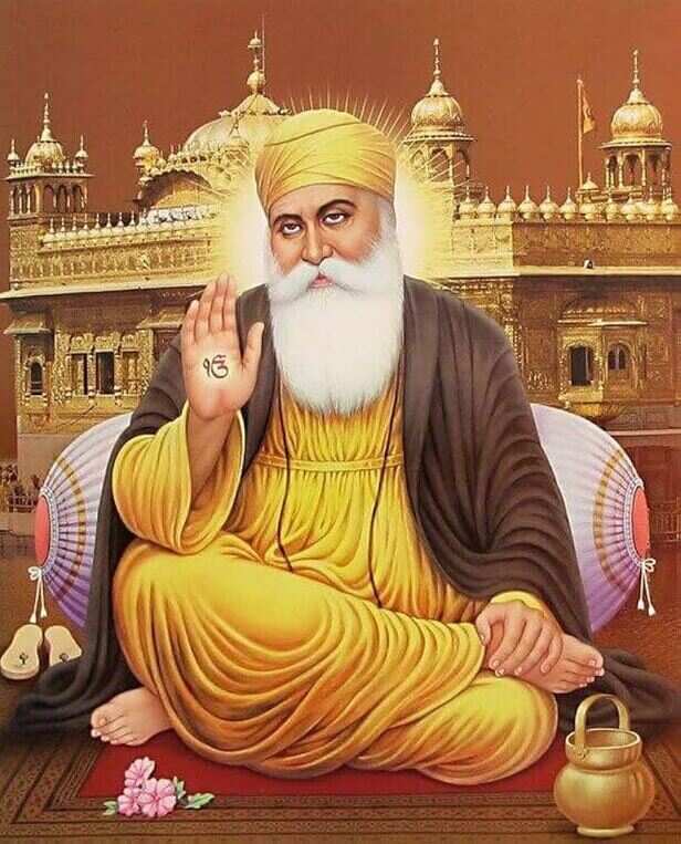 गुरु नानक देव जी फोटो स्वरूप लकड़ी के फ्रेम के साथ : Amazon.in: घर और किचन