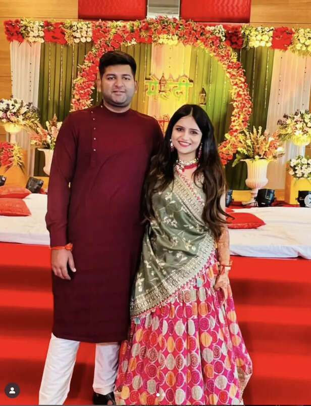 IAS Srijna Yadav with husband Himanshu Jain