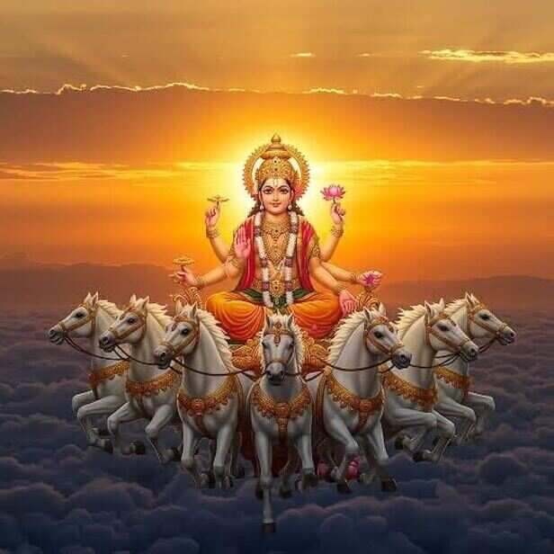 Samriddhi Vinyl Gloss Laminated Picture for Sun God WallArt Divine Chariot  With Seven Horses Spirtual Home Decor Photo Wall Hanging : Amazon.in: Home  &amp; Kitchen