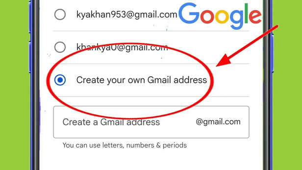 What is Create your own Gmail address in Google Account