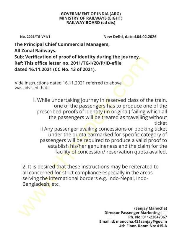railway-reservation-id-proof-verification-rules