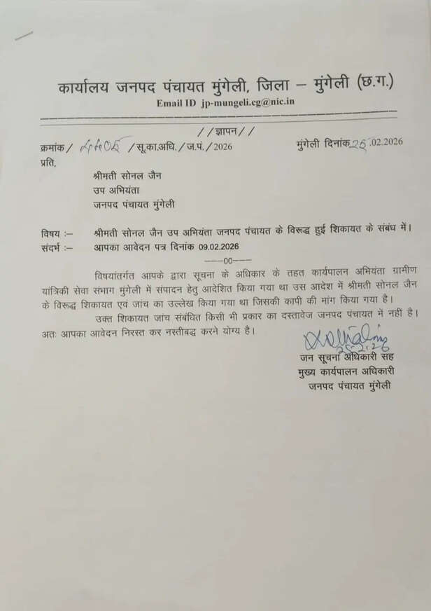 शिकायत पत्र