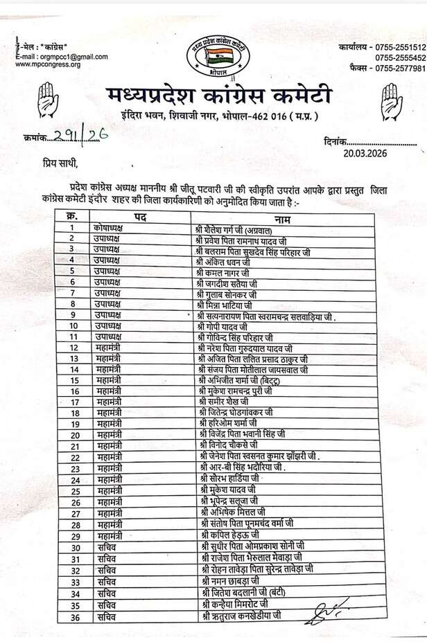 indore city congress