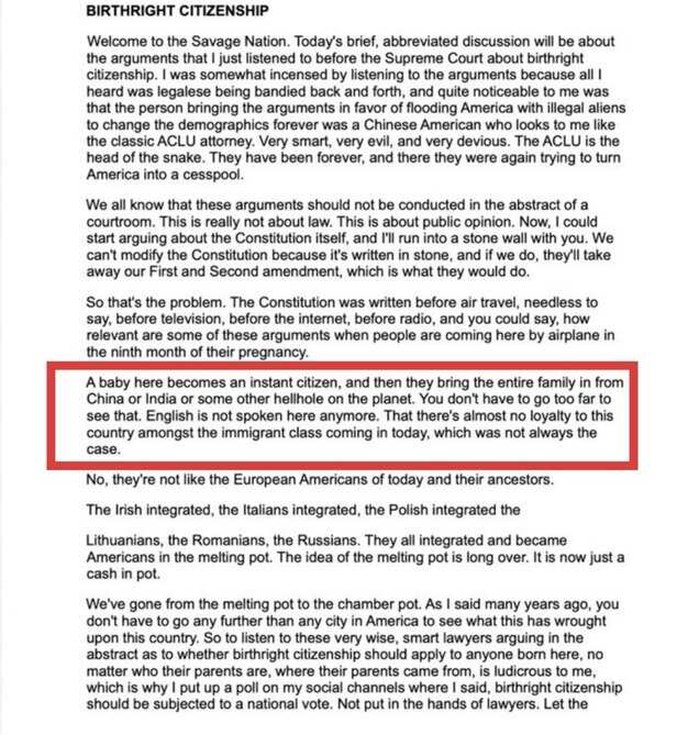 Donald Trump Anti India Post