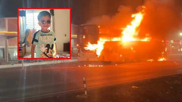 Shajapur Bus Fire: होटल के सामने खड़ी बस बनी आग का गोला... 4 साल के मासूम  की मौत, शाजापुर NH-52 पर भीषण हादसा