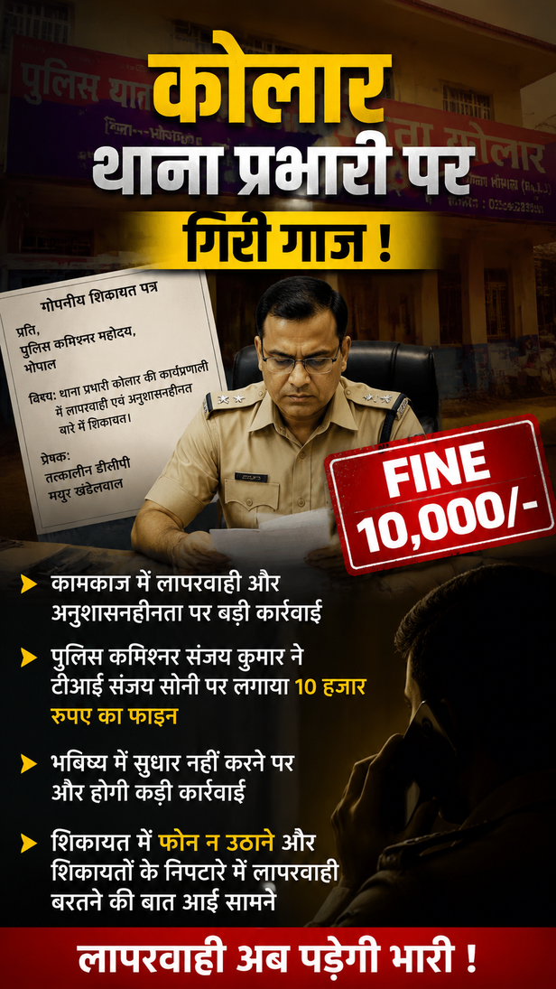 kolar-police-station-ti-sanjay-soni-fined-negligence-bhopal