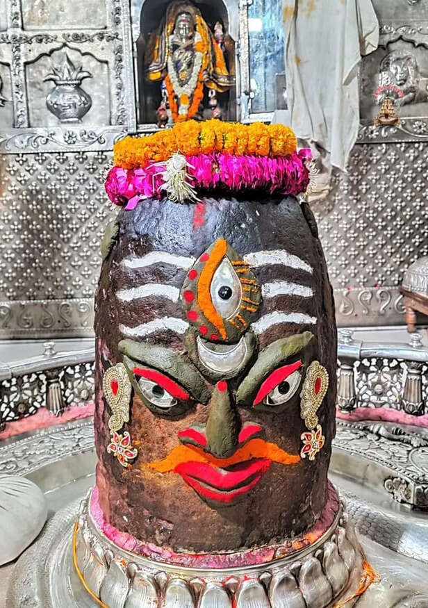 Mahakal had the vision of Trinetra, wearing a silver crown on his head and  a rosary of Rudraksh.