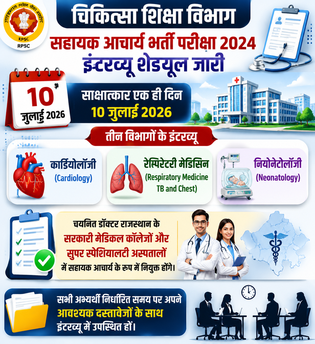 चिकित्सा शिक्षा विभाग  के साक्षात्कार