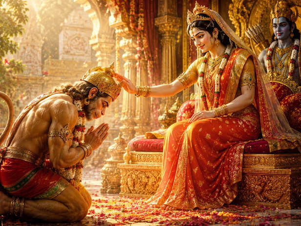 Hanuman Ji Resting After the Lanka Battle