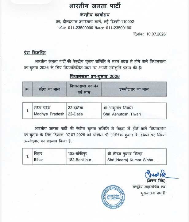 दतिया से आशुतोष तिवारी