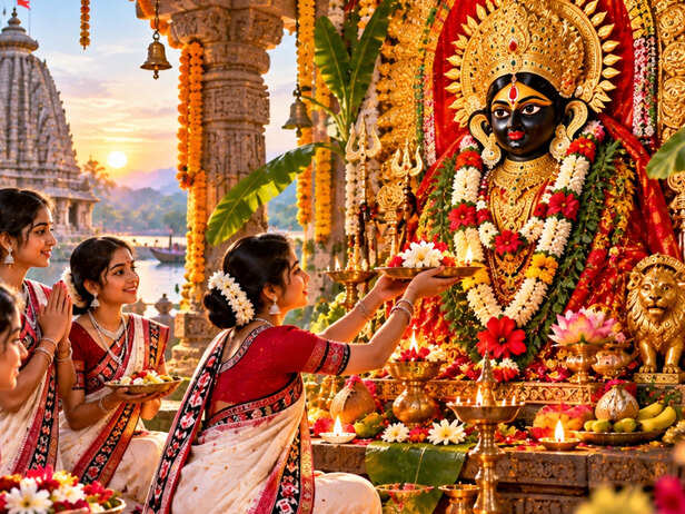 young girls in Odisha gather together to worship Maa Mangala