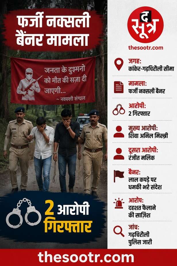 कांकेर-गढ़चिरौली बॉर्डर पर फर्जी नक्सली पोस्टर