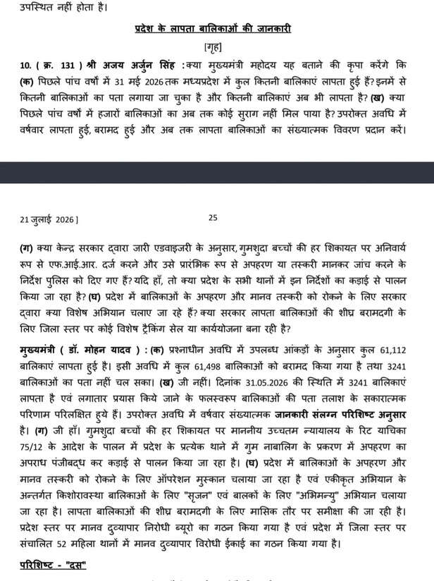 MP MISSING GIRLS
