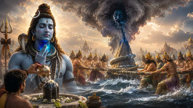 भगवान शिव को जल क्यों चढ़ाया जाता है? समुद्र मंथन, हलाहल विष और नीलकंठ की  कहानी