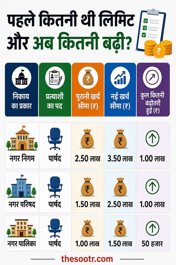 राजस्थान नगरीय निकाय चुनाव के लिए खर्च सीमा बदली गई।