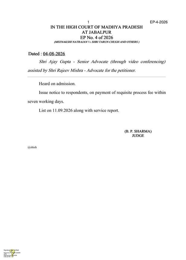 meenakshi rs election petition-notice