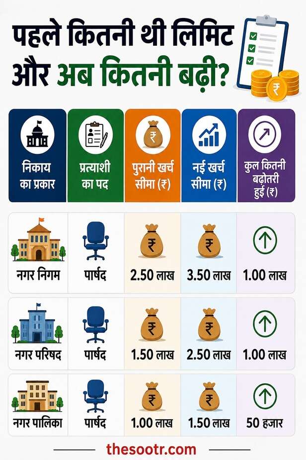 राजस्थान नगरीय निकाय चुनाव के लिए खर्च सीमा बदली गई।