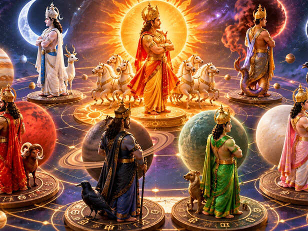 Navagrahas Turn Their Backs to Each Other