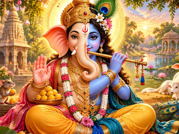 Krishna Blessing Goddess Parvati