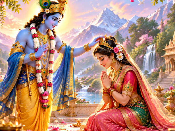 Krishna Blessing Goddess Parvati