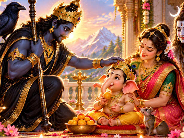 Shani Dev Visits Baby Ganesha