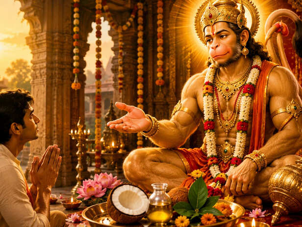 Hanuman reaching toward the radiant Sun