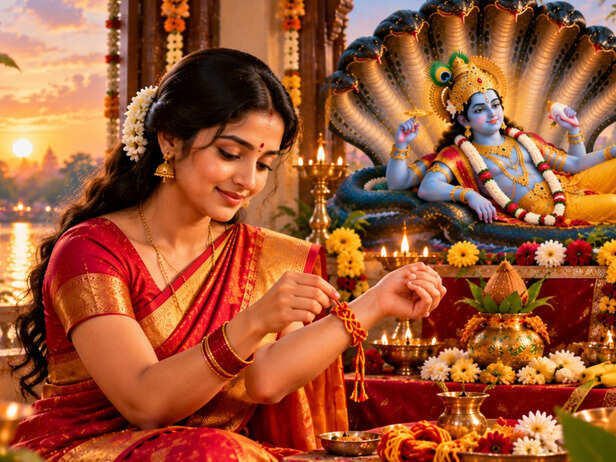 Sushila Tying the Anant Sutra