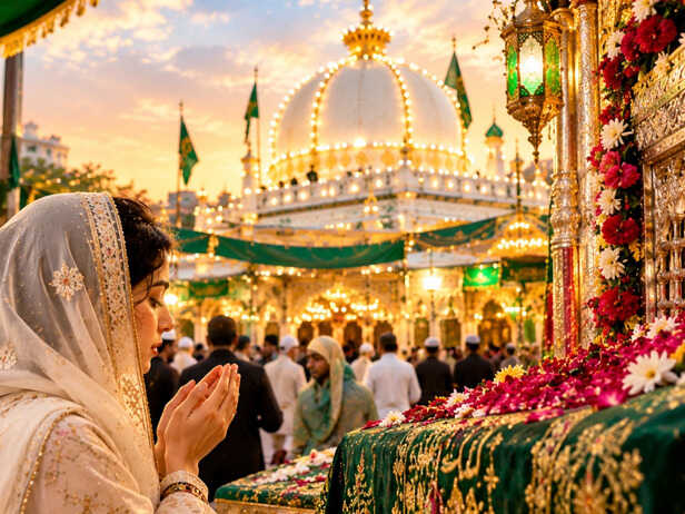 Devotee offering a prayer at Ajmer Sharif