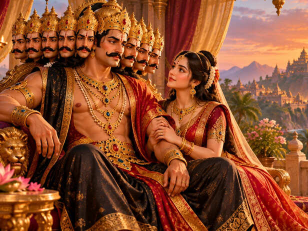 Ravana and Mandodari Traditional Illustration