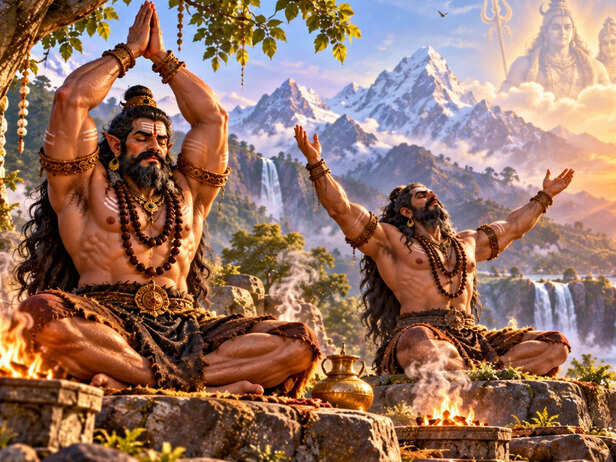 Mali and Sumali Performing Severe Penance