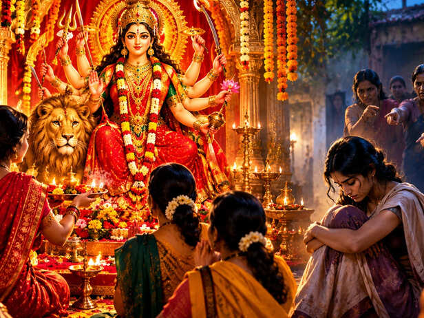Worshipping Durga