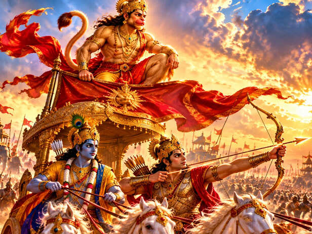 Hanuman Sit on Arjun’s Flag