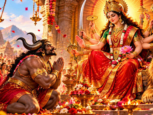 Mahishasura Worshipped With Maa Durga