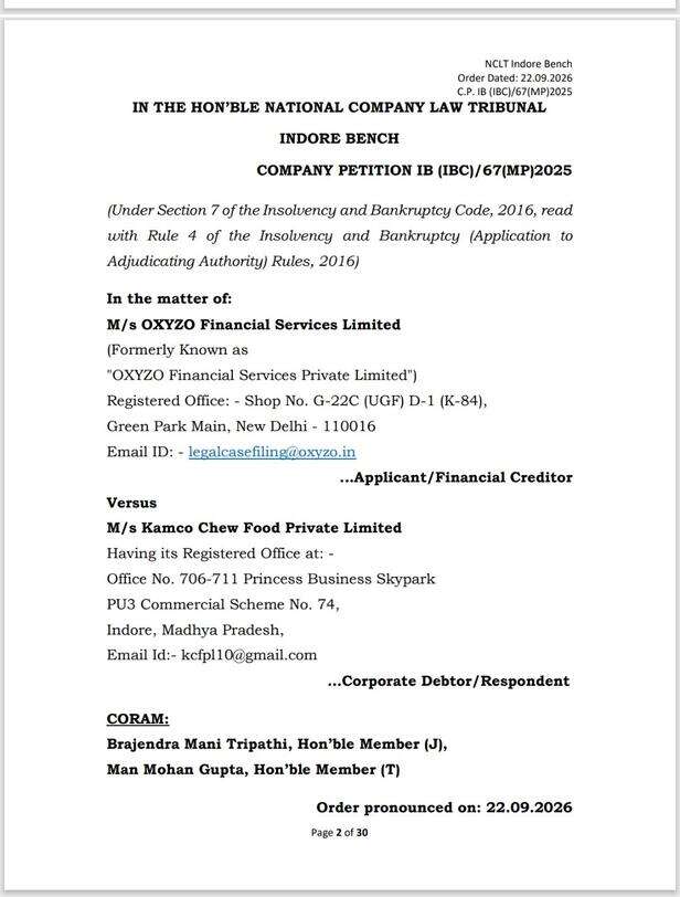 3.5 करोड़ के बकाये में फंसी केम्को च्यू फूड, NCLT ने दिया दिवालिया प्रक्रिया का आदेश