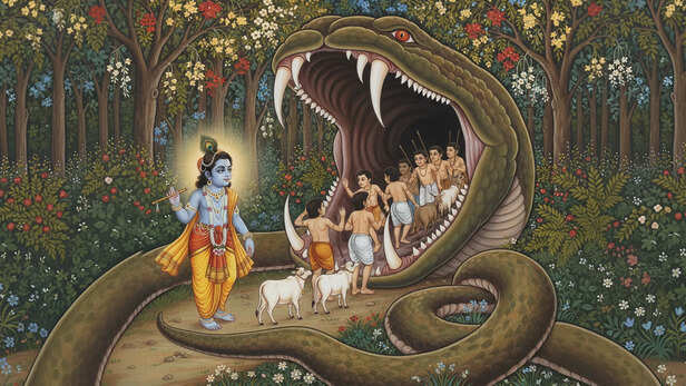 JKYog India - Wisdom - 89- कन्हैया और सखाओं के अद्भुत खेल: वृन्दावन की  बाल-लीलाएँ और अघासुर उद्धार