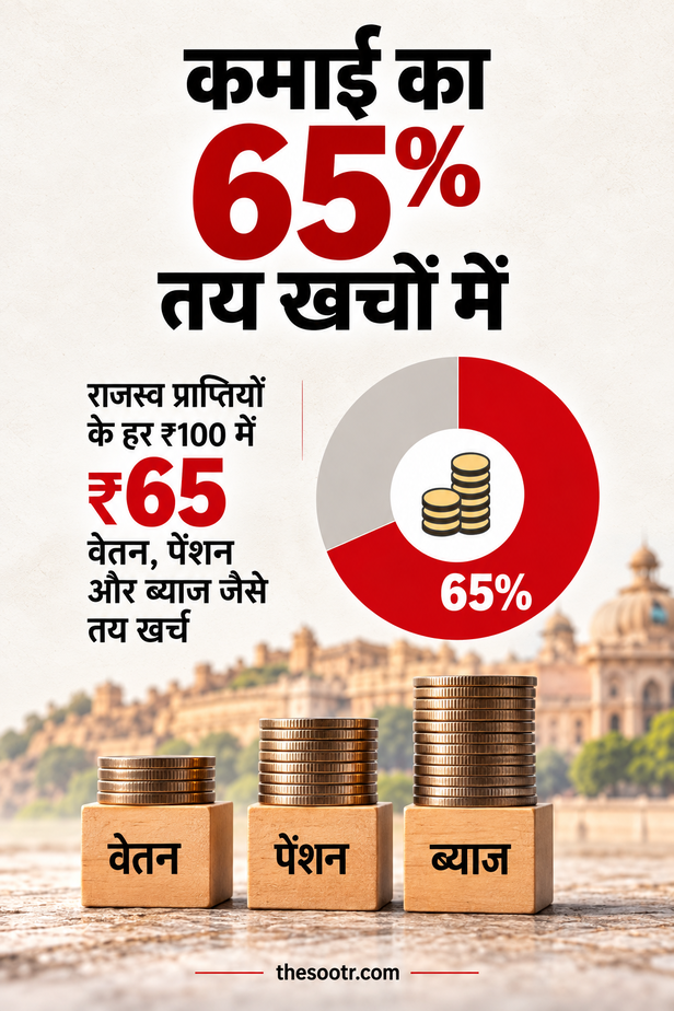 कमाई 65% तय खर्चो में